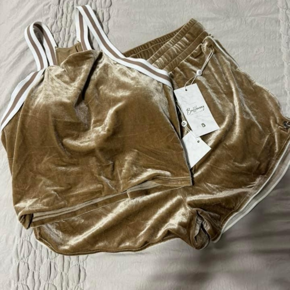 BuffBunny Tan Athletic Shorts and Top Set